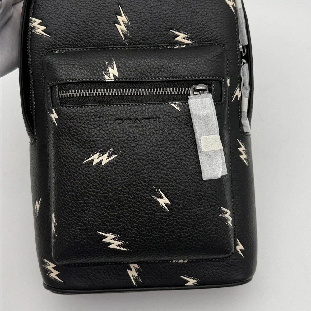 Coach West Pack With Lightning Bolt Print Black